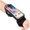 HAISSKY Fascia da Braccio Porta Cellulare Telefono pollice braccialetto Sweatproof Bracciale per Corsa Esercizi per iPhone 16 15 14 Pro Max/13 Pro/12 Pro Max/11,Galaxy S20,Huawei,Motorola fino a 6.8 Pollici