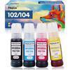 Hepta Print Ecotank 104 102 Multipack Ink Compatibile con Epson EcoTank ET-2720 ET-2710 ET-2715 ET-4700 ET-2820 ET-2711 ET-27500 ET-2850 ET-4750 ET-2856 ET-4 850