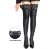 SuperLove Matte Look Faux Leather Lace Stockings 82094 Black L-XXL