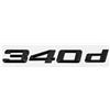 EmbemsCar Adesivo emblema badge logo lettere per bagagliaio posteriore auto in ABS per Serie 3 318d 320d 325d 328d 330d 335d E46 E90 E91 F30 F31 F34 G20 (nero lucido 340d)