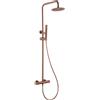 GALYON - Set Colonna Doccia - Barra Doccia Rubinetti Termostatici - Serie Napoli Oro Rosa Spazzolato - Termostatico