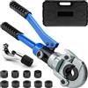 VexNook Pinza a pressa professionale per tubi di rame a V e profilo TH con tagliatubi - Pinza a pressa per tubo di rame e tubo composito, pinza a mano per tubo di rame con V12 V15 V18 V22 V28 e TH16 TH20 TH26