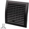 LIRAST Ø 100mm Antracite Griglia di Ventilazione in Plastica Con Flusso Regolabile - Griglie D'Aerazione con Rete Anti Insetti