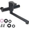 VirtuGro Rubinetto a Muro Girevole a 360° Miscelatore Cucina Monocomando a Freddo e Caldo Rubinetto Lavello Cucina Nero con Cartucce in Ceramica Inox 304 Nero