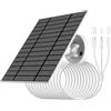 LIFEMOI Pannello solare 6W/5V per telecamera di sicurezza con micorUSB/Type-C/DC3513 Tre tipi di connettori, impermeabile IP66, cavo di ricarica da 3 m, compatibile con DZEES CG1/CG6/CG2/D3/UB6 (6 W una