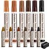 Escest - Kit di riparazione mobili da 13 pezzi, con pennarelli, pastelli riempitivi a cera e temperino, 6 colori, per macchie, graffi, pavimenti, tavoli, scrivanie, letti, ritocchi, coperture