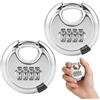 Halorin 2 lucchetti a combinazione in acciaio inox con 4 cifre, 70 mm, resistenti agli agenti atmosferici, lucchetto con codice numerico per capannoni per biciclette, colore argento