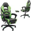 Melko Sedia girevole Poggiapiedi Scrivania Sedia da ufficio Sedia da gaming - Nero / Verde