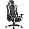 OEM Sedia da gaming, altoparlanti Bluetooth, design ergonomico, bianco e nero