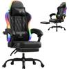 OEM Sedia da gaming, illuminazione LED RGB, design ergonomico, NERO