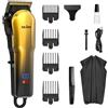 StarTech Tagliacapelli - Regolabarba professionale da uomo - Lama a T in acciaio inossidabile - Batteria ricaricabile con ricarica USB-C in 2 ore - Display a LED - Taglio di precisione da 0,5 mm - Giallo
