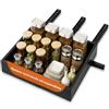 Avilia - Ripiano Espandibile Nero per Armadi 32/52 cm - Organizzatore Estraibile Telescopico in Metallo con 3 Guide - Scaffale Scorrevole Salvaspazio per Cucina e Dispensa - Profondità 42 cm