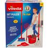 Grandi Giochi - Set Pulizia Vileda for Kids, L'Originale Versione Giocattolo con Scopa, Paletta, Battipanni, Secchio e Mocio, IAM01100