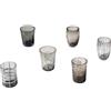 Zafferano Melting Pot Set 6 Bicchieri Monocolore - Grigio - Vetro Soffiato a Mano, 32 cl - Tumbler Artigianali per Acqua e Cocktail