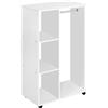 E Armadio Guardaroba Con Ruote In Legno, Bianco, 80x40x128cm