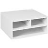 Mobile Porta Stampante Da Ufficio Con 3 Ripiani Aperti A 2 Livelli, 47x40x22.5 Cm, Bianco