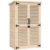 Armadio Da Esterno Portaoggetti A 2 Ripiani Con Picchetti, In Legno Di Abete, 75x50x111/118 cm
