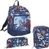 Seven Set Scuola Boy, Zaino con Astuccio 3 Zip e bustina, Streetdoodles