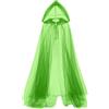 KAQNTUD Mantello con cappuccio trasparente lungo poncho scialle per eventi formali all'aperto spiaggia abito da sposa accessori moda donna mantelli con cappuccio traspiranti, Verde, 150 cm
