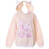 Kawaii-Story TS-371 - Felpa da donna con cappuccio, Abbigliamento Donna, con cappuccio, pastel goth kawaii, motivo orso beige, beige., Taglia unica