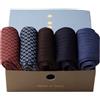 GATTI A POIS Box da 5 Calze Microbolle Lunghe in Puro Filo di Scozia, Motivi Misti Jacquard, Altezza Ginocchio, Elegante, Made in Italy (IT, Numero, 39, 42, Regular, Regular)
