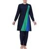Celanisai Burkini, costume da bagno da donna musulmano, taglia grande, 3 pezzi, motivo floreale, costume da bagno + cuffia da bagno, 3 pezzi, tutto il corpo, islamico, alla moda, costume da bagno, O