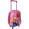 CARTOON Zaino con trolley Barbie borsa per la scuola asilo materna zainetto 28 cm con ruote e manico allungabile