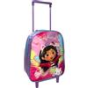 CARTOON Zaino con trolley Gabby's Dollhouse borsa per la scuola asilo materna zainetto 28 cm con ruote e manico allungabile