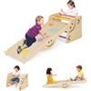 6 In1 Set Arrampicata per Bambini, Giocattoli Da Arrampicata in Legno Con Rampe