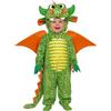 FIESTAS GUIRCA | Costume Drago Bebè (12-18 Mesi) - Tutina, Cappuccio, Ali e Coda - Costumi di Animali e Medievali per Halloween, Carnevale e Feste in Maschera - Ideale per Bebè Unisex