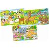 goki Animali del Puzzle: 27,5 x 17,5 x 0,3 cm, in Legno, 24 Pezzi, 3 Motivi