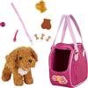 OG DOLLS Our Generation - Salto nel trasportino per cani - Cane barboncino di peluche - Borsa per animali domestici - Accessori per bambole da 46 cm - Animale di peluche - Bambini 3 anni +