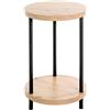 HAKU Tavolino rotondo in rovere chiaro e nero, MDF e metallo, tavolino rotondo - Dimensioni: A 50 x Ø 30 cm Stile: Moderno