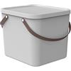 Rotho Albula - Scatola portaoggetti 40 l con coperchio, in plastica (PP riciclato), 40 l (40 x 40 x 34 cm)