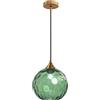 MZStech Globo in vetro Verde da 20 cm Lampada a sospensione con base in bronzo dorato e sfera in vetro Lampada da soffitto sospesa per isola cucina Sala da pranzo e comodino (Verde)