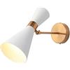 Lampada da Parete a Cono Forma Moderna a Clessidra 2 luci Applique da Parete in Metallo Bianco luci per Montaggio a Parete su Giù per Comodino Camera da Letto Bagno - Angolo Regolabile