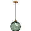 MZStech Globo in vetro Verde scuro da 20 cm Lampada a sospensione con base in bronzo dorato e sfera in vetro Lampada da soffitto sospesa per isola cucina Sala da pranzo e comodino (Verde scuro)