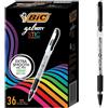 Bic Gel-ocity RGSF36-BLK - Penna gel Smooth Stic, punta fine (0,5 mm), confezione da 36 penne gel nere