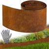 Vehipa Cortenstahl - Bordo per prato in acciaio corten 5 m x 14 cm | bordo per prato in acciaio corten, con griglia inclusa 1 paio di guanti, bordatura per aiuole, bordo per giardino