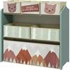 EasycomfortZONEKIZ Scaffale Portagiochi per Bambini con 6 Contenitori Rimovibili in Tessuto, 63x30x66cm, Verde