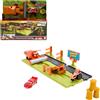 Disney, Cars Cars - corsa acrobatica in fuga da frank, playset rampa con 2 modalità di gioco e 3 personaggi dal film