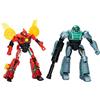 Transformers earthspark, cyber-combiner, action figure robot di twitch terrestre e robby malto
