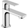 hansgrohe Rebris E - Rubinetto per lavabo con scarico a tirante in metallo, risparmio energetico (CoolStart), Miscelatore lavabo risparmio idrico (EcoSmart) con altezza bocca 84 mm, cromo, 72585000