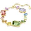 Swarovski Braccialetto Gema, Taglio misto, Multicolore, Placcato color oro