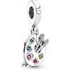 The Charmery Ciondolo a forma di tavolozza dei pittori, in argento 925, compatibile con ciondoli Pandora, Trollbeads, Chamilia, Biagi e molti altri braccialetti con ciondoli del Regno Unito.