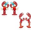 UNICRAFTALE UNICRAFTAL 2 Paia Orecchini A Forma di Aragosta con Strass Orecchini A Lobo con Gamberi Rossi Orecchini A Forma di Gamberi Orecchini con Perline Alla Moda Dell'Oceano Spiaggia Festa Gioielli per Donne