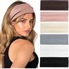 Blooms Fasce per capelli da donna, confezione da 6 fasce per capelli traspiranti antiscivolo, elastiche, traspiranti, accessori per capelli alla moda per sport, trucco, yoga, corsa