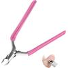 CGBE Tronchesino Cuticole Professionale in Acciaio Inossidabile, Pinza Con Impugnatura Antiscivolo per Rimuovere Pelle Morta, Rosa Chiaro