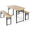 GRD Bricoutlet Set Birreria 2 Panche e Tavolo in Legno Naturale 120x60cm