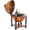 Mendler Mini Bar portabottiglie mappamondo Decorativo Elegante HWC-D85 Legno eucalipto